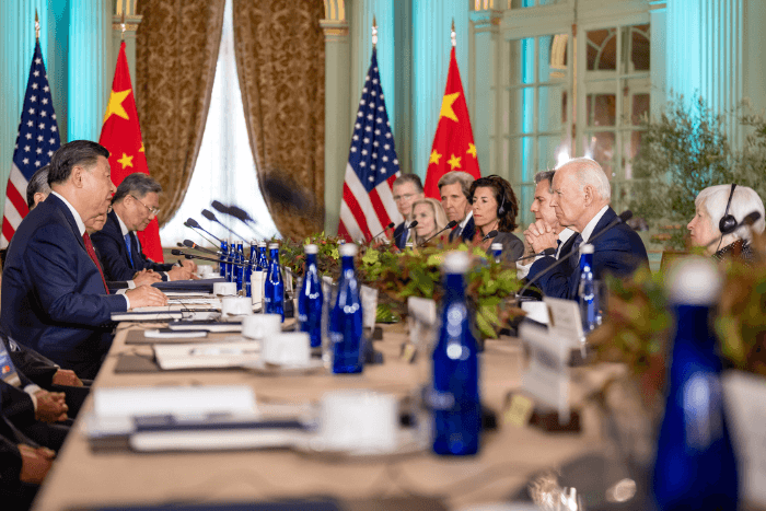 In the statement, China and the US say they will “pursue efforts to triple renewable energy capacity globally by 2030”. Photo: @POTUS/X.