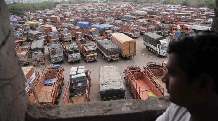 Stranded: The lockdown that has brought India’s fleets of trucks to a standstill has had a crippling impact on food supplies across the country and may go on to affect agricultural produce as well | Photo: India Today