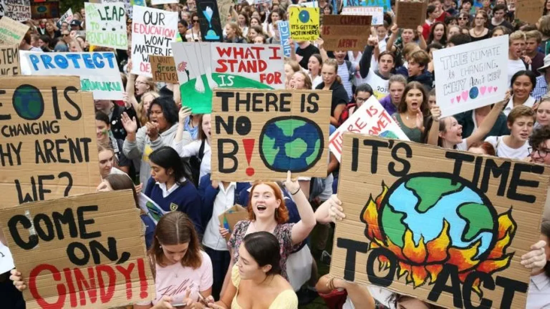Across the world school children walk united against climate change