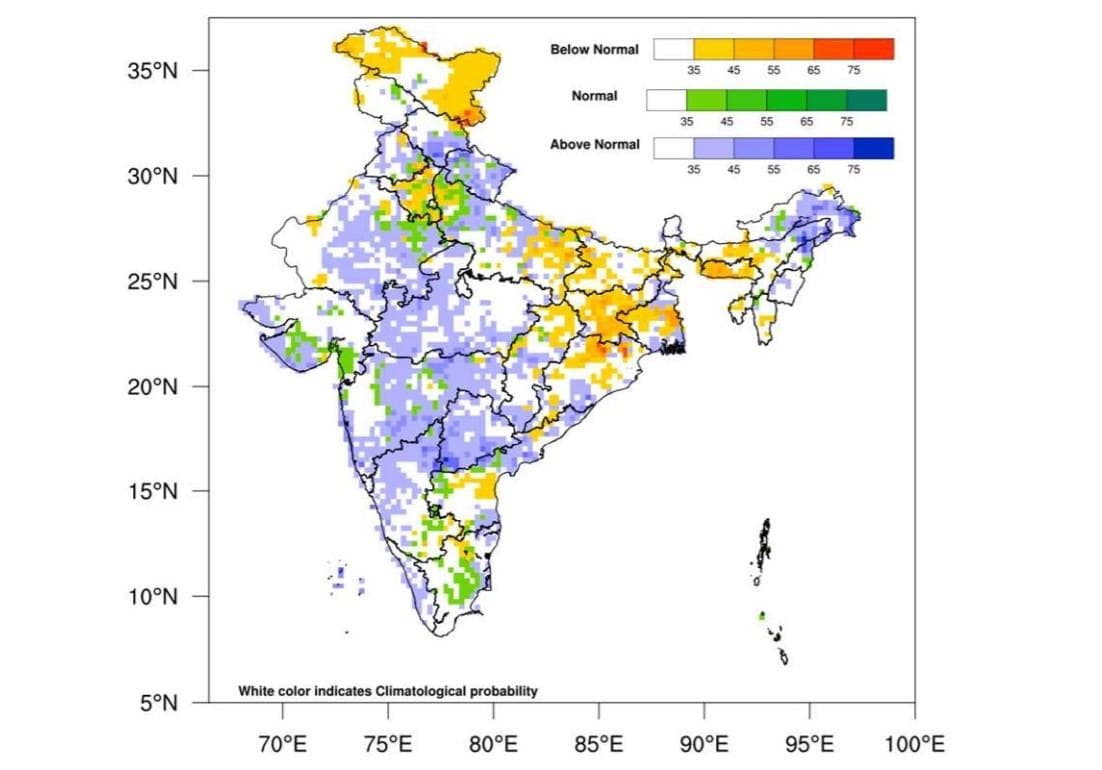 Hattrick: IMD’s first seasonal forecast for the 2021 southwest monsoon shows normal distribution across most of the country for the third time in a row | Photo: India Meteorological Department