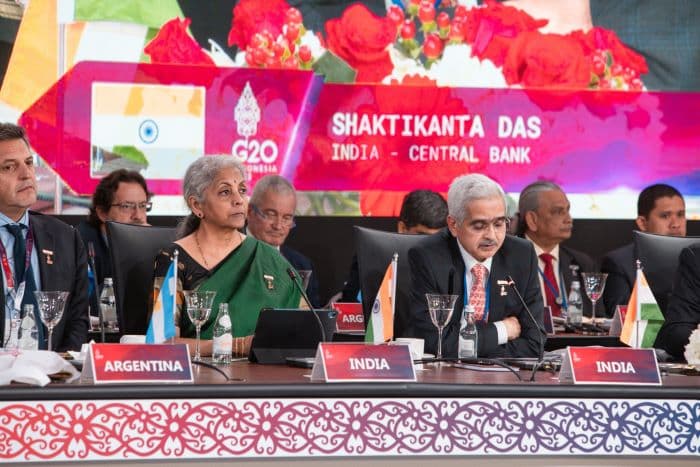 Finance first:   Nirmala Sitharaman, the finance minister, said that India will prioritise climate finance during its G20 presidency next year. Photo: g20.org