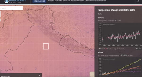 Ominous: Carbon Brief’s brilliant new tool maps how far the world has warmed, and much worse it could get
Image credit: Carbon Brief