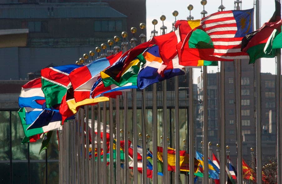 Flags of member nations flying at United Nations Headquarters. 30/Dec/2005. UN Photo/Joao Araujo Pinto. www.unmultimedia.org/photo/