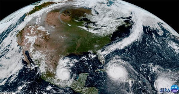 There’s no normal: Satellite captures 3 hurricanes & coast-to-coast smoke from forest fires