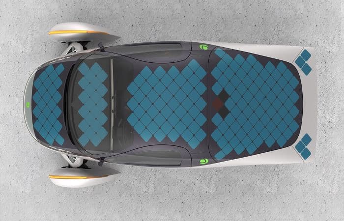 Curious rider: The Aptera Paradigm’s solar panels add about 45 miles of driving range every day, but the firm’s caveat of “in most regions” could restrict sales to the sunniest locales | Photo: SummitMedia